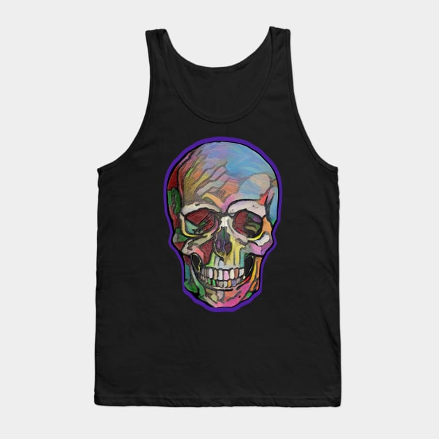 The Happy Skull (Purple) Tank Top by Diego-t